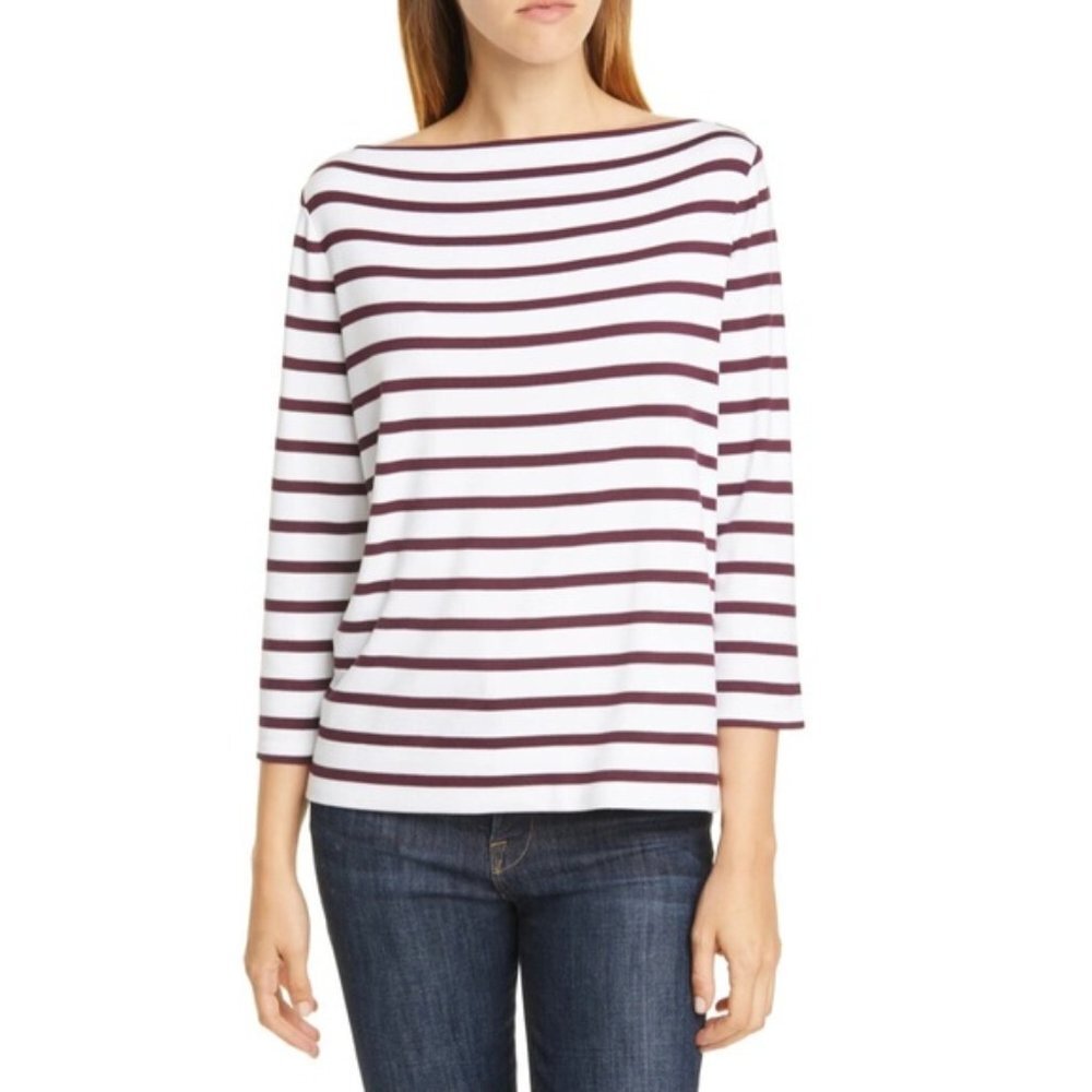 Nordstrom Signature Stripe Boat Neck Tee